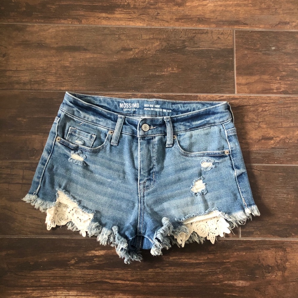 mossimo high rise denim shorts